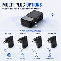 Batterie externe pliable à brancher sur prise murale 10000mAh 20000mAh Chargeur portable 22.5W Charge rapide Câbles intégrés Batterie externe USB