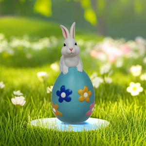 ของตกแต่งสวนกลางแจ้งรูปสัตว์สมัยใหม่ งานฝีมือพลาสติกสร้างสรรค์ รูปปั้นกระต่าย - Product Image 4