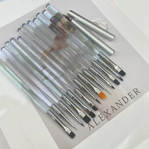 Ensemble de pinceaux à ongles avec manche en acrylique, poils doux, logo personnalisé OEM ODM, pinceaux pour la peinture au gel UV, outils de beauté pour salon - Product Image 5