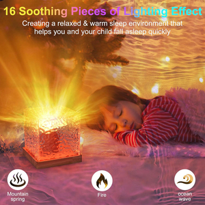 en cristal à 16 couleurs changeantes avec télécommande, veilleuse à ondulation dynamique, lampe à eau céleste Aurora Glow Lamp - Product Image 4