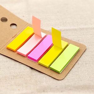 Juego de Notas Adhesivas de Papel Kraft Multicolor, Etiquetas Adhesivas de Cinco Colores para Índice, Etiquetas de Colores para Estudio, Oficina, Regreso a Clases, Notas - Product Image 3