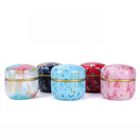 Emballage étoile personnalisé impression de noël Mini rond irrégulier pour biscuits café noir thé cartes cadeaux boîte en fer blanc avec couvercle