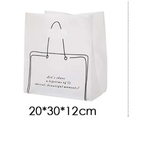 Plastic Tote Bags Takeaway Baked Cakes Bread Desserts Food Tote Plastic Bags Custom LOGO