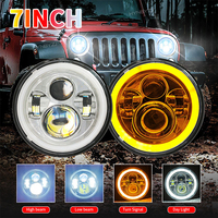 5.75 "phare rond tout-terrain DRL ange oeil anneau antibrouillard Hi/Lo faisceau clignotant auxiliaire LED voiture lampe pour Wrangler Moto véhicule