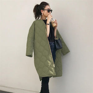 Doudounes d'hiver Coton rembourré Dames Coréennes Chaudes Couleur Solide Manches Longues Diamant <span class=keywords><strong>Treillis</strong></span> Manteaux Chauds pour Femmes - Product Image 3