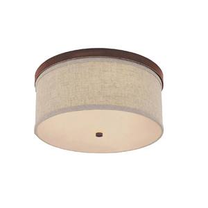 Plafonnier moderne classique en cuivre et tissu de lin |   Éclairage intemporel pour couloir d'hôtel et espace de loisirs - Product Image 1