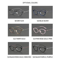 Lunettes sans vis en titane en gros pour hommes et femmes, design patchwork tendance avec monture en acétate rose et verres optiques