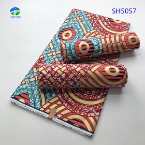 Offre Spéciale nouveau design doré imprimé à la cire africaine tissu 100% coton 6 yards un morceau