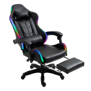Silla de Juego RGB con Masaje y Altavoz Bluetooth, Silla de Oficina Reclinable de Cuero PU con Reposapiés y Almohada Lumbar - Product Image 6