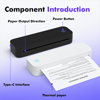 Impresora Térmica Luck Jingle D80 A4, Mini Impresora Portátil sin Tinta, Inalámbrica, BT, USB, para IOS, Android, Windows, MacOS, Directo de Fábrica