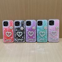 Coque de téléphone antichoc en TPU QY Glitter Heart avec finition par pulvérisation pour Tecno Spark 50/Camon 20, style papillon, ornée de diamants scintillants