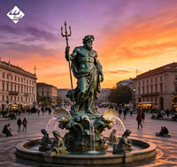 Grande sculpture de fontaine en bronze représentant un dieu de la mer, statue de Poséidon de la mythologie européenne pour la décoration de paysages aquatiques extérieurs