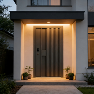 Porte d'<span class=keywords><strong>entrée</strong></span> principale pivotante en aluminium, personnalisable, sécurisée, étanche, anti-effraction, pour l'extérieur de la maison - Product Image 1