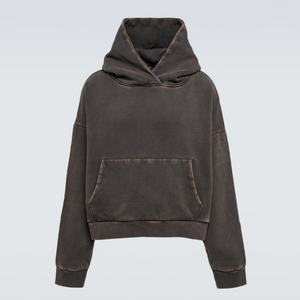 OEM Manufacturer Wholesale Drop Shoulder <b>Vintage</b> Blank Hooded <b>Sweater</b> Custom Men Acid Wash Gray Hoodie - Product Image 1