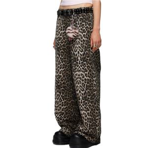 Jeans Boyfriend de Estilo Urbano al por Mayor para Mujer, Pantalones de Cintura Alta y Pierna Ancha, Pantalones Casuales para Dama, Jeans Holgados con Estampado de Leopardo para Mujer - Product Image 2
