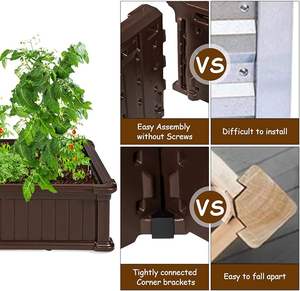 Jardin en plastique assemblé facile Durable classique <span class=keywords><strong>direct</strong></span> d'<span class=keywords><strong>usine</strong></span> de placage de grain de <span class=keywords><strong>bois</strong></span> pour le légume - Product Image 4