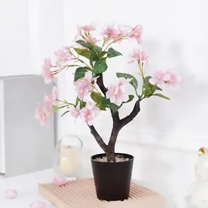 Venta al por mayor Simulado Oleander Tree con macetas planta Decoración de mesa flor artificial