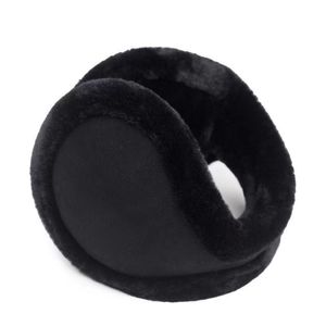 Orejeras de invierno de felpa negra con montaje trasero para mantener el calor para hombres ciclistas - Product Image 1