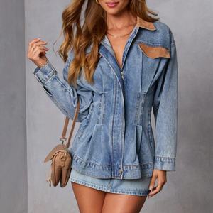 Veste coupe-vent en jean à manches longues pour femme, collection printemps-automne-hiver, vêtements d'hiver conçus pour les manteaux féminins - Product Image 1