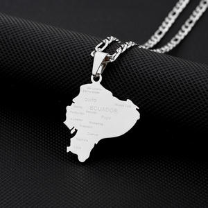 Collier chaîne avec carte de Jordanie émaillée, fabricant AA, acier inoxydable, plaqué or 18 carats, pendentif drapeau national de Jordanie en émail - Product Image 6