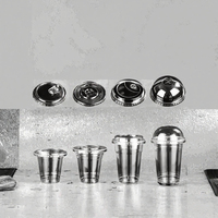 Couvre-gobelets transparents de qualité alimentaire, anti-fuite, sans paille, de 98 mm de diamètre, plats/dôme/sans paille, pour gobelets en plastique PET jetables