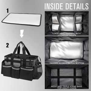 Sac de rangement professionnel gris moyen pour les femmes de ménage, les nettoyeurs de maisons et les professionnels du detailing automobile, avec poignée - Product Image 4