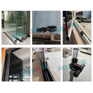 Hotel Exterior acordeón <span class=keywords><strong>terraza</strong></span> puertas plegables de vidrio corredizo sin marco pared de partición de vidrio móvil <span class=keywords><strong>puerta</strong></span> corredera de Patio plegable - Product Image 4