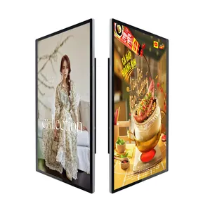 Hot Selling Wall Mount Digital Signage 16:9 Lcd Smart Tempered glass Advertising Display Players