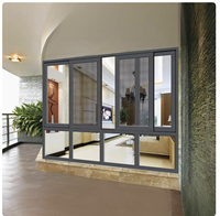Fenêtre coulissante horizontale multi-tracks en aluminium AOSTTER, à rupture de pont thermique, finition texture bois