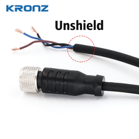 Connecteur pré-moulé KRONZ M12 3 broches Câble de 2 mètres Femelle Prise droite de type aviation PVC Non blindé Longueur personnalisée disponible