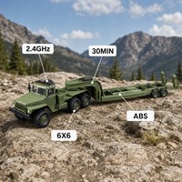 Camion tracteur routier RC 6x6 télécommandé tout-terrain 2,4 GHz ABS+Métal 30 min 3 canaux Cadeau pour enfants et adultes Chargeur inclus