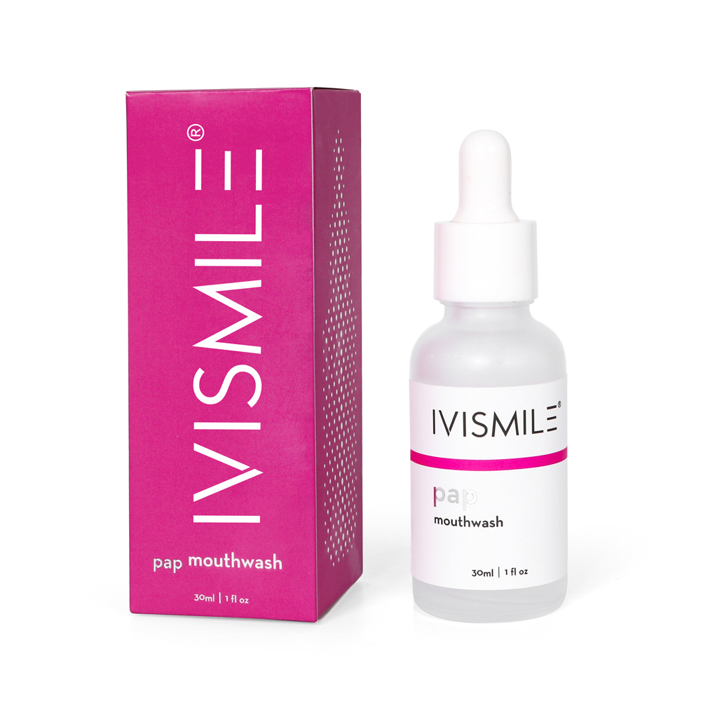 IVISMILE 2021 Wholesale Mint Flavor Teeth Clean Customized Logo New PAP Mouthwash 30ml