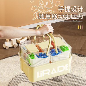 Boîte de rangement en plastique Lirade grande capacité, multi-niveaux, avec couvercle, pour le salon, les jouets et les blocs de construction pour enfants - Product Image 3