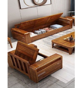 Sofá cama plegable respetuoso con el medio ambiente modular de tela de diseño moderno con marco de madera, cama de pared de almacenamiento para sala de estar India - Product Image 3