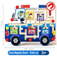 Jouet de labyrinthe magnétique, plateau de labyrinthe en bois camion de pompiers pour enfants, jeu éducatif précoce