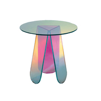 Table basse moderne en acrylique de haute qualité, couleur classique, pliable, petite, ronde, design décoratif, meubles pour la maison, le bureau, le salon