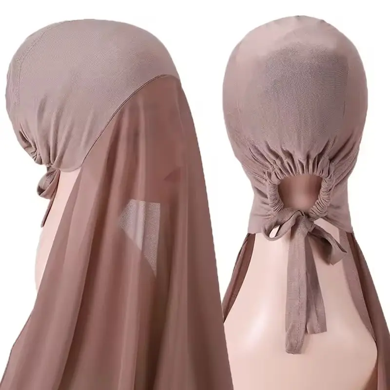 Yibaoli manufacturer 25 colors travel sports hijab instant ironless bonnet hijab instant hijab with cap