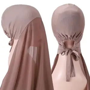Yibaoli fabricante 25 cores viagens esportes hijab instantâneo boné sem ferro hijab instantâneo com boné