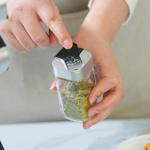 โถเครื่องปรุงอาหารแบบหมุนได้360ทำจากแก้วทรงสี่เหลี่ยมภาชนะใส่เครื่องเทศในครัว - Product Image 4