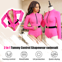 Nouveau maillot de bain une pièce gainant et sculptant pour le ventre, couleur fluorescente, pour sports nautiques et plongée (combinaison de plongée)
