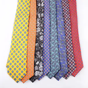 Cravatta da uomo in seta 100% di lusso personalizzata con motivo stampato da collo in seta con Logo