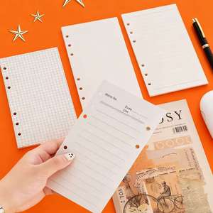 45-Sheet 6-Hole Loose-<b>Leaf</b> Hardcover Notebook Refills Set (Lined/Blank/Grid/Memo) Silk <b>Screen</b> Printed Premium Paper - Product Image 1