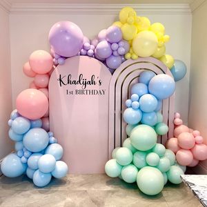 Kit d'<span class=keywords><strong>arche</strong></span> de ballons macaron arc-en-ciel magiques, décorations de fête écologiques pour mariage, anniversaire, Halloween, fête des mères - Product Image 2
