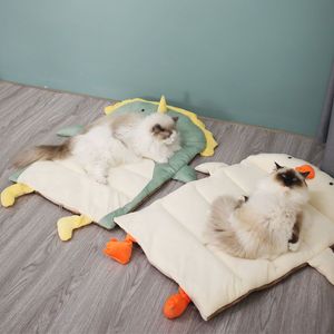 Cartoon Cat <b>Mat</b> Rectangle Polyester Fiber Pet Bed For Cat Summer Sleeping Pad Non Pilling Chew Resistant Hand Washable - Product Image 1