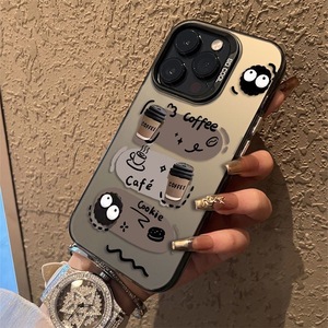 Cassa creativa del telefono del fumetto della sfera di carbone per il telefono di <span class=keywords><strong>iPhone</strong></span> 15 Pro <span class=keywords><strong>14</strong></span> più nuova copertura antiurto popolare del caffè nero creativo - Product Image 3