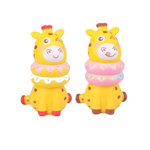 Pu Foam Giraffe Donut Toy Slow <b>Rebound</b> Fidget Toy For Kids 2 To 4 Years Unisex - Product Image 1