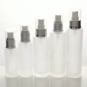 韩国市场20毫升30毫升豪华磨砂玻璃瓶乳液泵