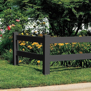 大型农场或稳定区域用高强度塑料PVC四轨马栏直接厂家供应黑色PVC马栏 - Product Image 4