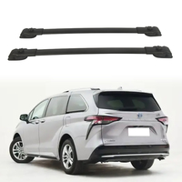 Barres de toit universelles en alliage d'aluminium anodisé noir pour Toyota Sienna 2011-2020, accessoires extérieurs