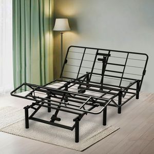 Marco de base de cama ajustable DB de tamaño Queen con cabeza de motor silenciosa, inclinación del pie, Gravedad Cero, puertos USB A + C duales, apariencia antigua - Product Image 1